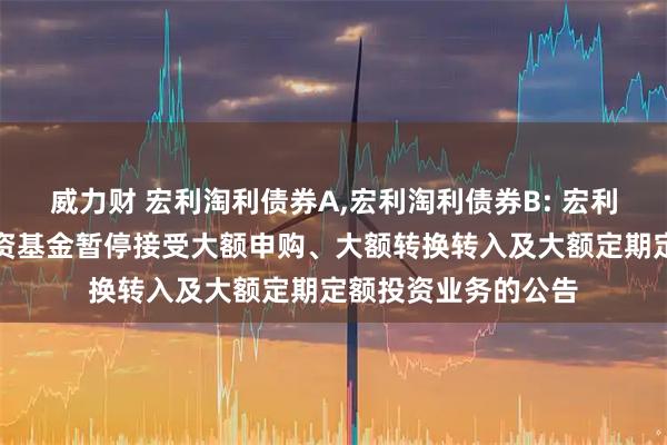 威力财 宏利淘利债券A,宏利淘利债券B: 宏利淘利债券型证券投资基金暂停接受大额申购、大额转换转入及大额定期定额投资业务的公告