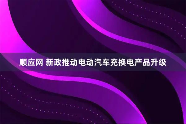 顺应网 新政推动电动汽车充换电产品升级